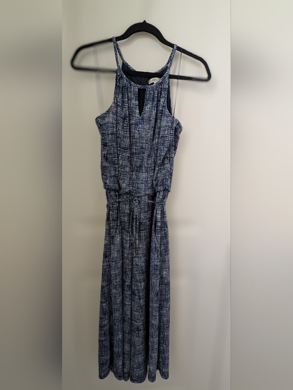 Sleeveless Navy Patterned Jumpsuit Romper